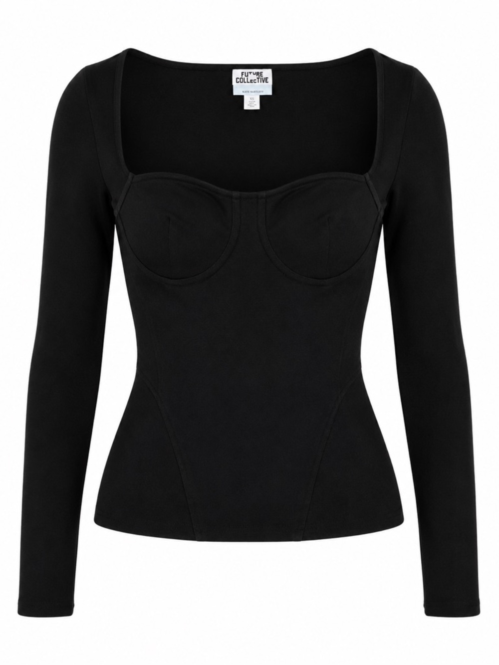 Future Collective Reese Blutstein Women’s Black Corset Top XS Sweetheart Y2K